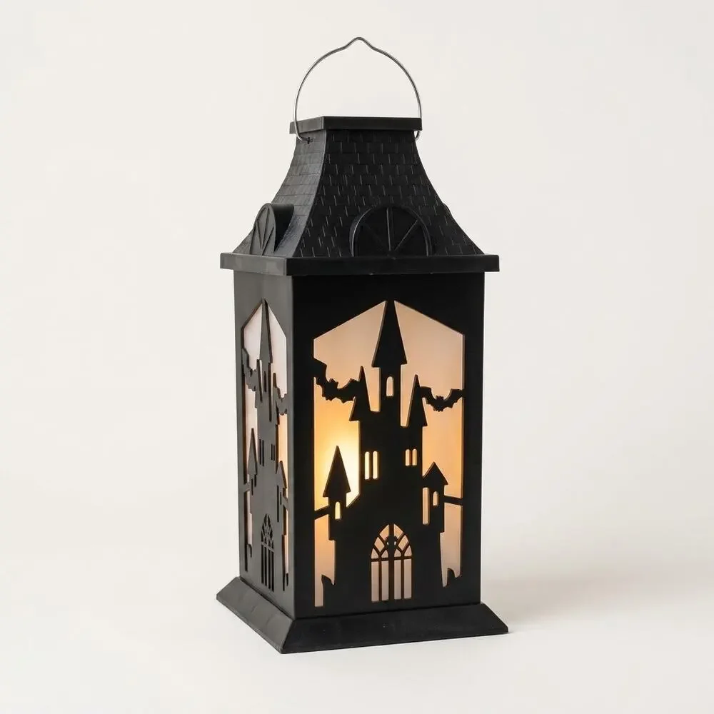 Halloween Haunted House Solar Lantern Hanging Outdoor Light Spooky Decor